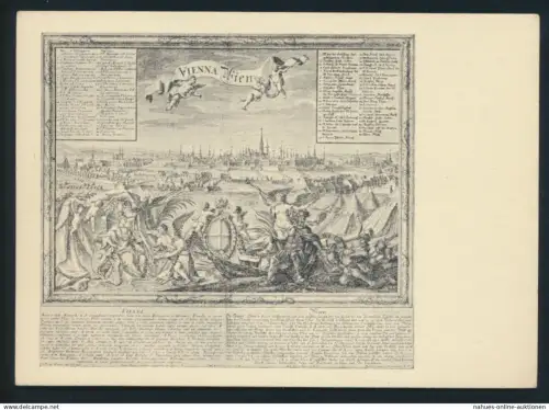 Ansichtskarte Wien Östereich nach einem Kupferstich Martin Engelbrecht um 1750