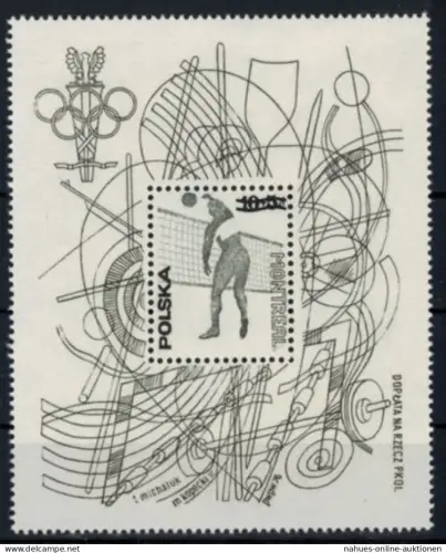 Polen Olympia Sport Block Sommerspiele Montreal Schwarzdruck ohne Frankaturkraft