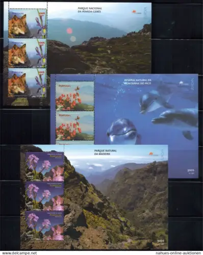Portugal Block 2338 + Block 2338 Europa-CEPT + Azoren + Madeira Tiere Natur