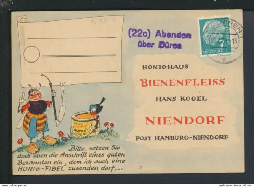Bundesrepublik Heuss Landpost Abenden Düren NRW Reklame Honighaus Bienenfleiss