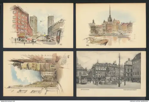 Stockholm Schweden Sammlung von 21 alten Ansichtskarten aus Nachlass