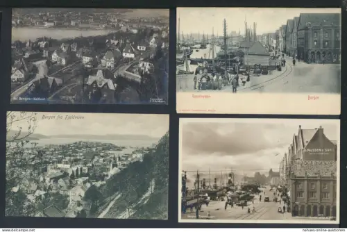 Bergen Norwegen inter. Sammlung von 11 oft guten alten Ansichtskarten aus Nachlass