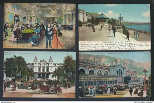 Monte Carlo Monaco 4 alte Ansichtskarten aus Nachlass