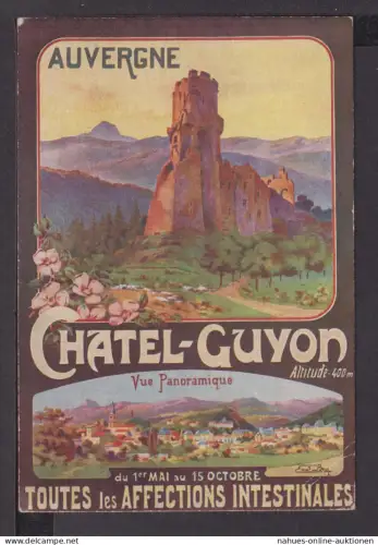 Jugendstil Reklame Künstler Ansichtskarte Chatel Guyon Auvergne Frankreich