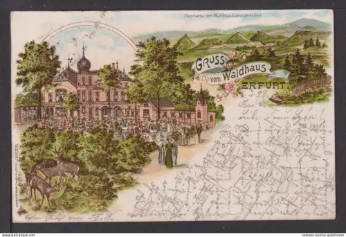 Ansichtskarte Erfurt Thüringen Waldhaus Litho 1909 Sömmerda