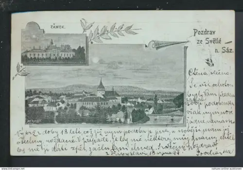 Litho Ansichtskarte Zamek Tschechien Prag 1899