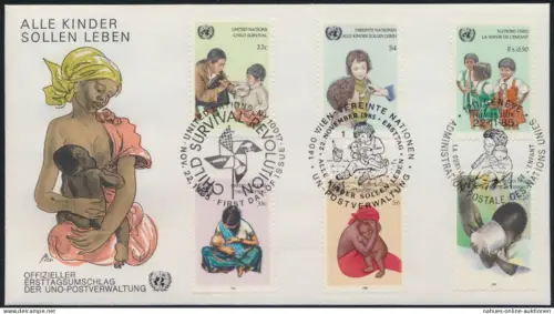 Vereinte Nationen UNO Brief Ersttag Genf Wien New York SST Kindersterblichkeit