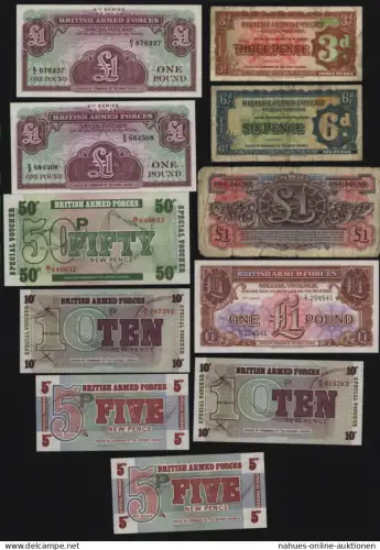 Lot Geldscheine Banknote British Armed Forces 2.-6. Generation meist I. UNC