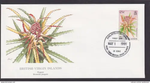 British Virgin Islands Flora Pflanze Bromelia Ananas schöner Künstler Brief