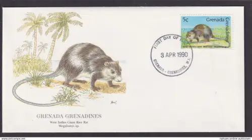 Grenada Fauna Ratte schöner Künstler Brief