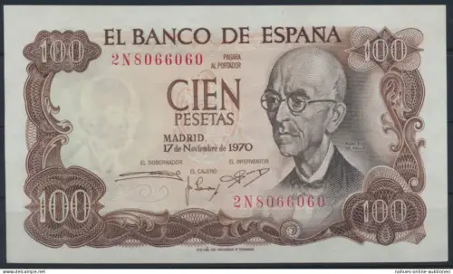 Geldschein Banknote Spanien Spain 100 Pesetas P152 UNC