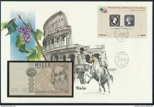 Geldschein Banknote Banknotenbrief Italien 1985 schön und exotisches Motiv