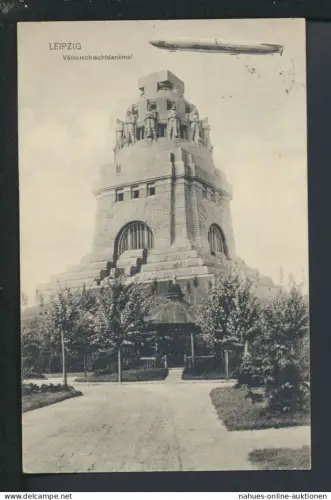 Zeppelin Ansichtskarte Leipzig Sachsen Völkerschlachtdenkmal Podsdam 1913