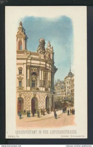 Litho Ansichtskarte Berlin Reichspostamt in der Leipzigerstrasse Reklame Katze