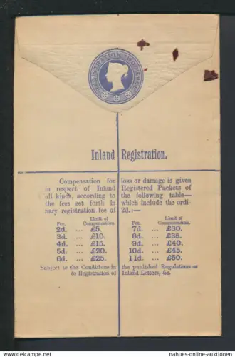 Grossbritannien Europa R-Brief Ganzsachen Umschlag Queen Victoria 5 Pence