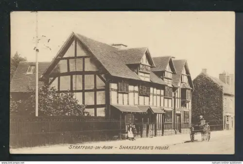 Ansichtskarte Stratford on Avon Großbritannien Shakespear House Frankfurt Hessen