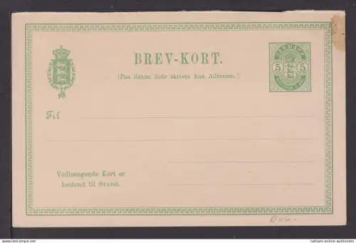 Dänemark Frage Ganzsache 5 öre