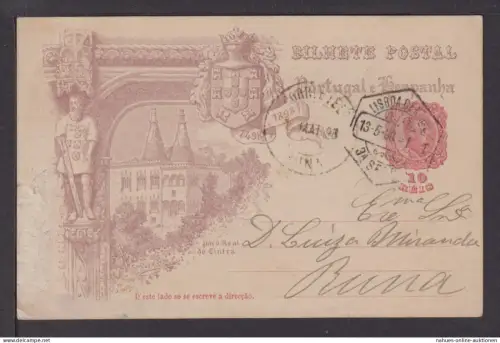 Portugal Europa Bild Ganzsache 1898 Portugal e Hespanha