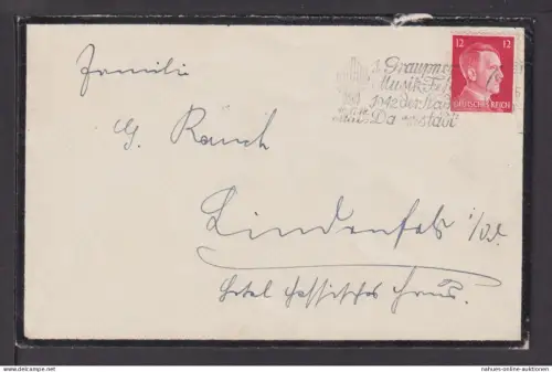 Musik Deutsches Reich Brief selt SST 1. Graupner Musikfest Darmstadt 1942 Hessen