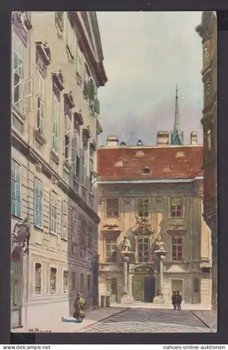 Ansichtskarte Künstler R Preuss Altes Rathaus Wipplinger Str. Wien Österreich