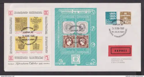 Briefmarken Dänemark Europa Brief Block 1986 Intern. Briefmarkenausstellung