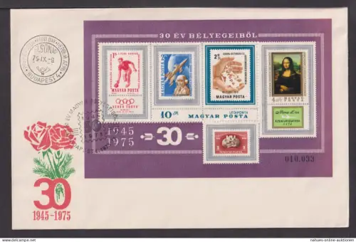 Briefmarken Ungarn Europa Brief Block 1975 30 Jahre Post ?