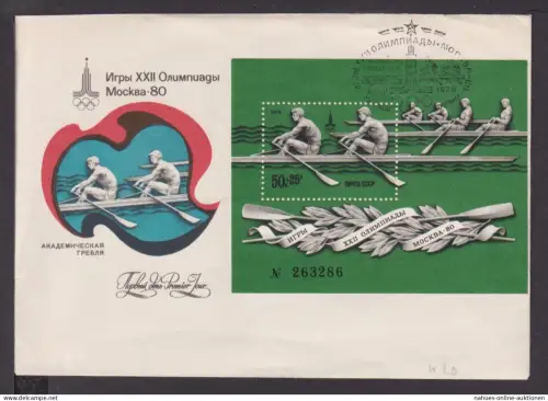Olympia Sport Russland Europa Brief Block 1980 Olympische Spiele Moskau