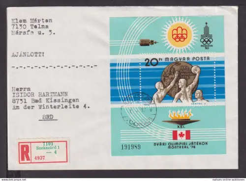 Briefmarken Ungarn Europa Brief Block 1976 Olympische Spiele Montreal