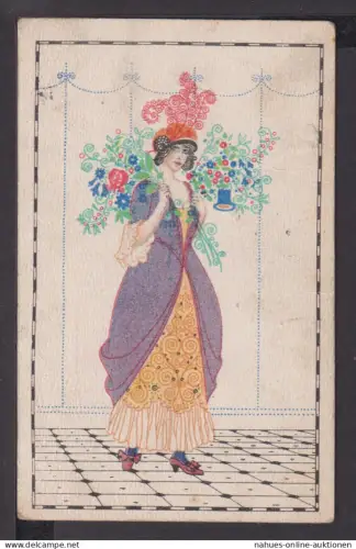 Ansichtskarte Künstler Dame mit Blumen Kassel Hessen