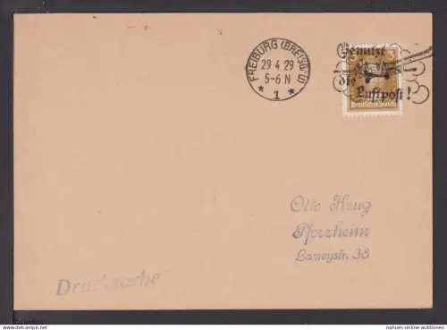 Flugpost airmail Deutsches Reich Goethe MaschSST Freiburg Benutzt Luftpost PK