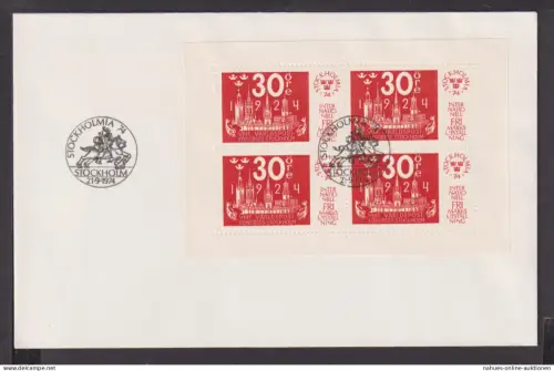 Briefmarken Schweden Europa Brief Block 1974 Intern. Briefmarken Ausstellung