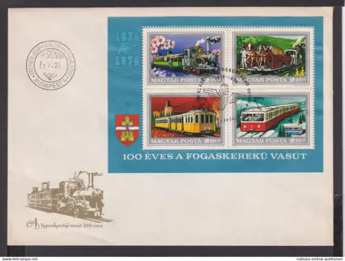 Briefmarken Ungarn Europa 1974 100 Jahre Eisenbahn