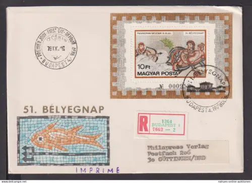 Briefmarken Ungarn Europa Brief Block 1978 Pannoniai Mozaik