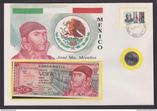 Geldschein Banknote Banknotenbrief Mexiko Südamerika exotisches Motiv