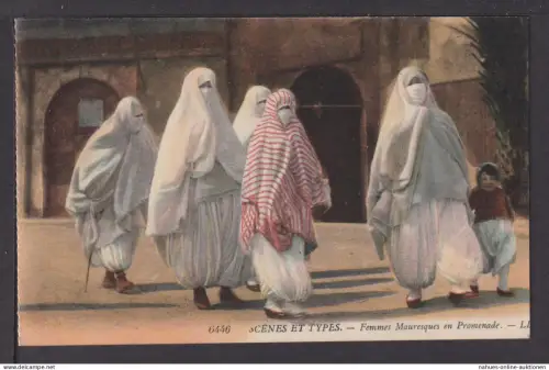 Ansichtskarte Marokko Maurische Frauen beim Spaziergang