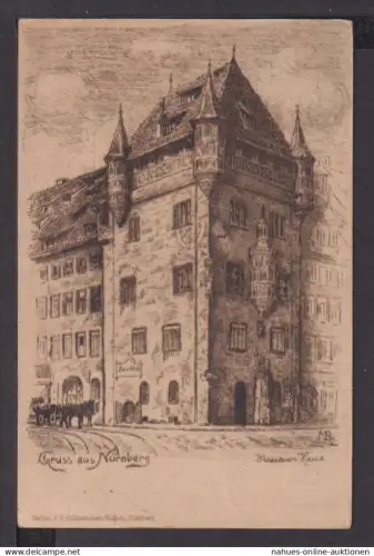 Ansichtskarte Nürnberg Bayern Nassauer Haus 1920 Ansbach Radierung
