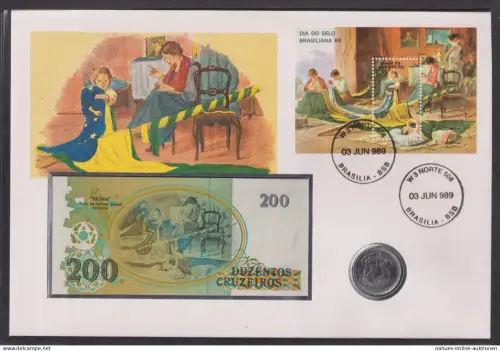 Geldschein Banknote Banknotenbrief Brasilien Südamerika exotisches Motiv