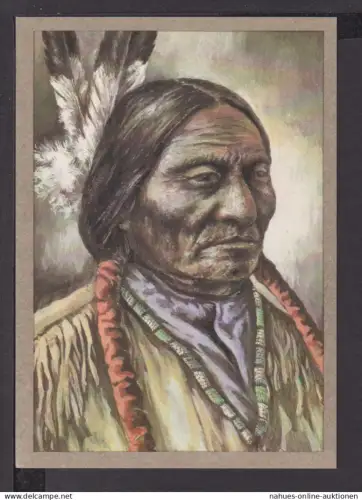 Ansichtskarte Indianer Häuptling Sitting Bull 1880
