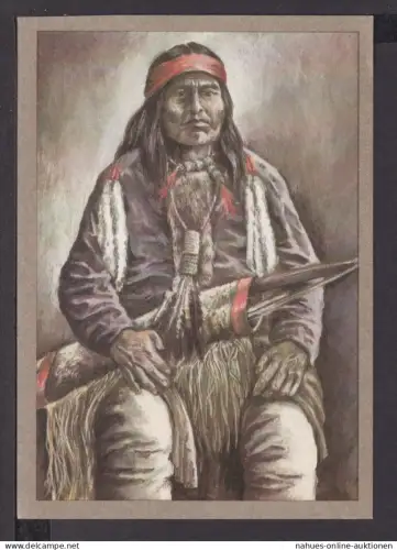 Ansichtskarte Indianer Apachen Krieger 1880