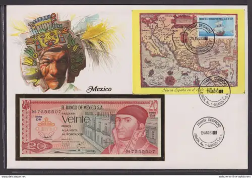 Geldschein Banknote Banknotenbrief Mexiko Südamerika exotisches Motiv