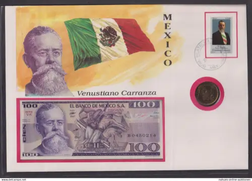 Geldschein Banknote Banknotenbrief Mexiko Südamerika exotisches Motiv