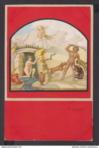 Ansichtskarte Künstlerkarte Pompei Italien Gemälde Diana al Bagno