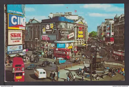 Reklame Ansichtskarte London Piccadilly Circus England Großbritannien Auto