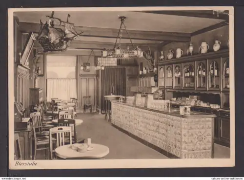 Ansichtskarte Münster NRW Gaststätte Stuhlmacher Seltene Innenansicht