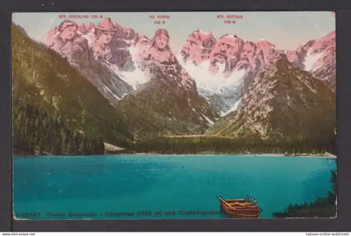 Ansichtskarte Berggesichter Tiroler Dolomiten Dürrensee und Cristallogruppe