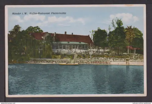 Ansichtskarte Münster NRW Kaffee-Restaurant Pleistermühle