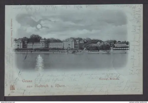 Ansichtskarte Biebrich Rheinland-Pfalz 1898 Schloss Freinsheim Rheinland-Pfalz