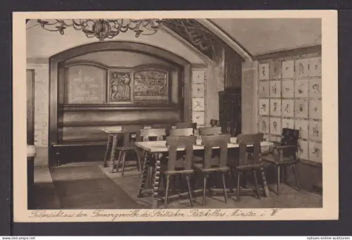 Ansichtskarte Münster i.W. NRW Städtischer Ratskeller Seltene Innenansicht