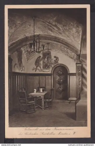 Ansichtskarte Münster i.W. NRW 1936 Ratskeller Seltene Innenansicht Bad Tölz