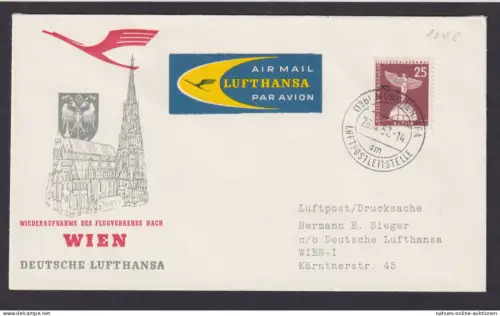 Berlin Lufthansa Brief Flugpost Airmail München Wien Österreich